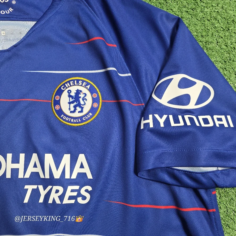 Nike Chelsea FC Eden Hazard #10 2018/2019 Home Blue Jersey XL EPL Patch_6